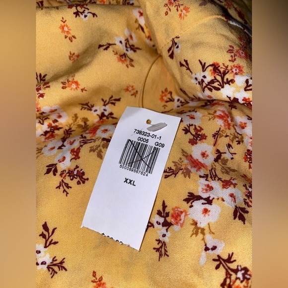 Old Navy Yellow Floral Sleeveless Smocked 2XL‎ Mini Dress Summer Travel Vacation - Picture 5 of 5